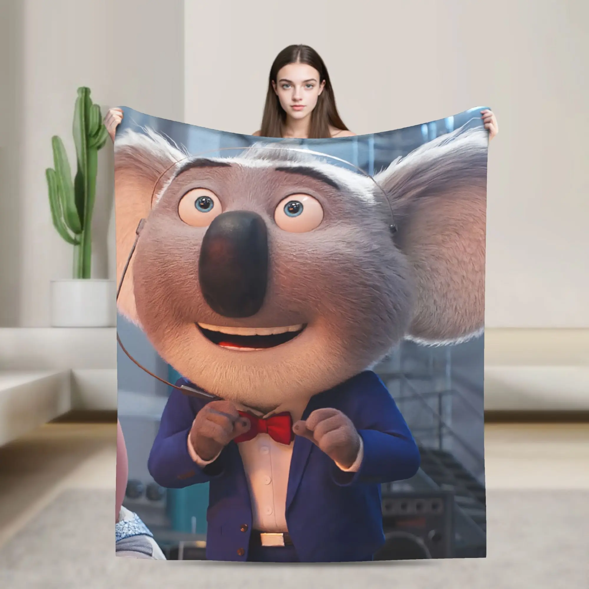 Sing 2 Movie Blanket Multiple Sizes Soft Fuzzy Plush  Throw Blankets for Sofa Couch and Bed