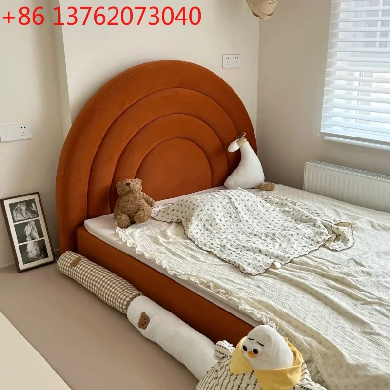 Cama Castelo para Meninas, Design Moderno Europeu Tatami, Cama de Massagem Simples, Plataforma de Madeira Solteiro Princesa, Mobiliário Doméstico