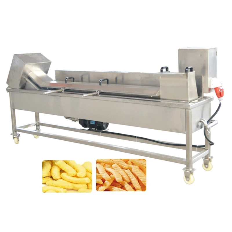 Fried Popcorn Chicken Making Machine Continuous Frying With Conveyor Belt