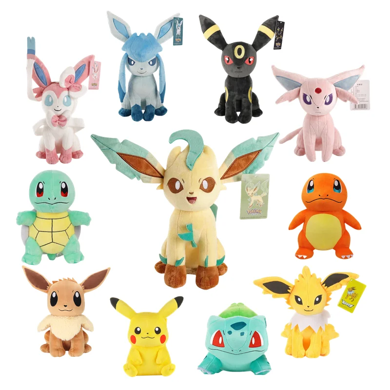 Pokemon Plush Toy Eeveelution Plush Evolution Sylveon Flareon Jolteon Umbreon Vaporeon Pikachu Stuffed Doll Kids Birthday Gifts