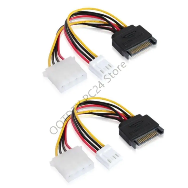 H7BA Double Output SATAs Power Splitter Cable For IDE HDD Floppy Drive And ATXs Power Supply Units
