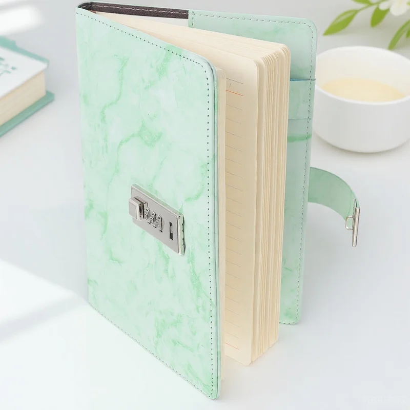 Senha diário livro bloqueio notebook seguro portátil escrita fornecimento multi-função bloco de notas organizador