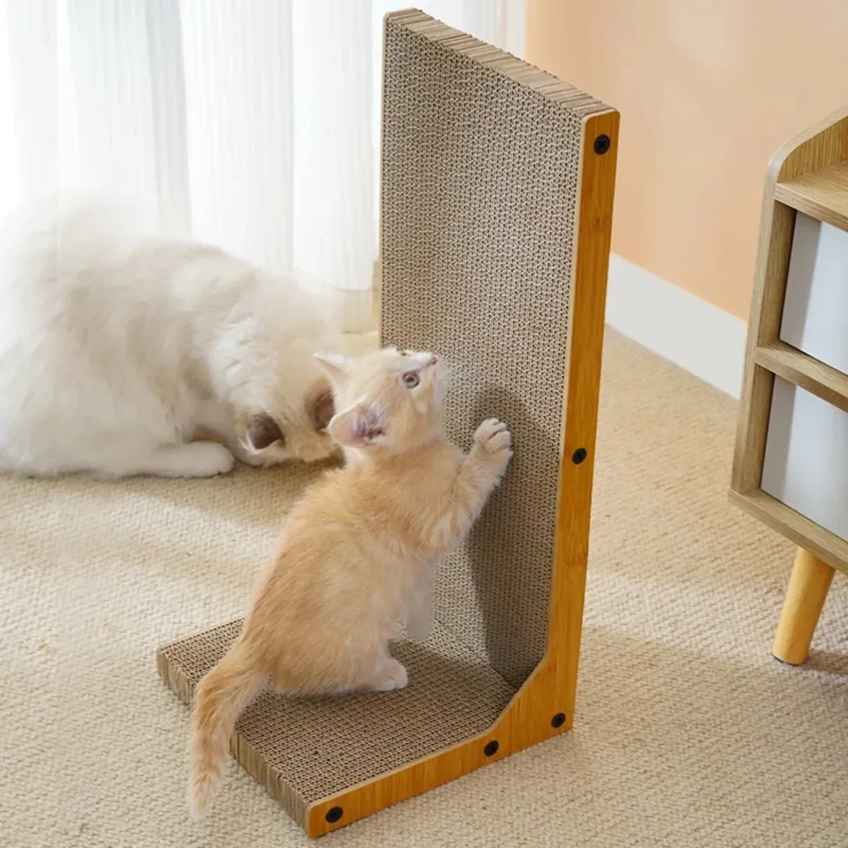 Cat Scratcher Board L-shaped Cat Cardboard L-type Vertical Cats Scratching Board Wear-resistant and Scratch-resistant Cats Toy