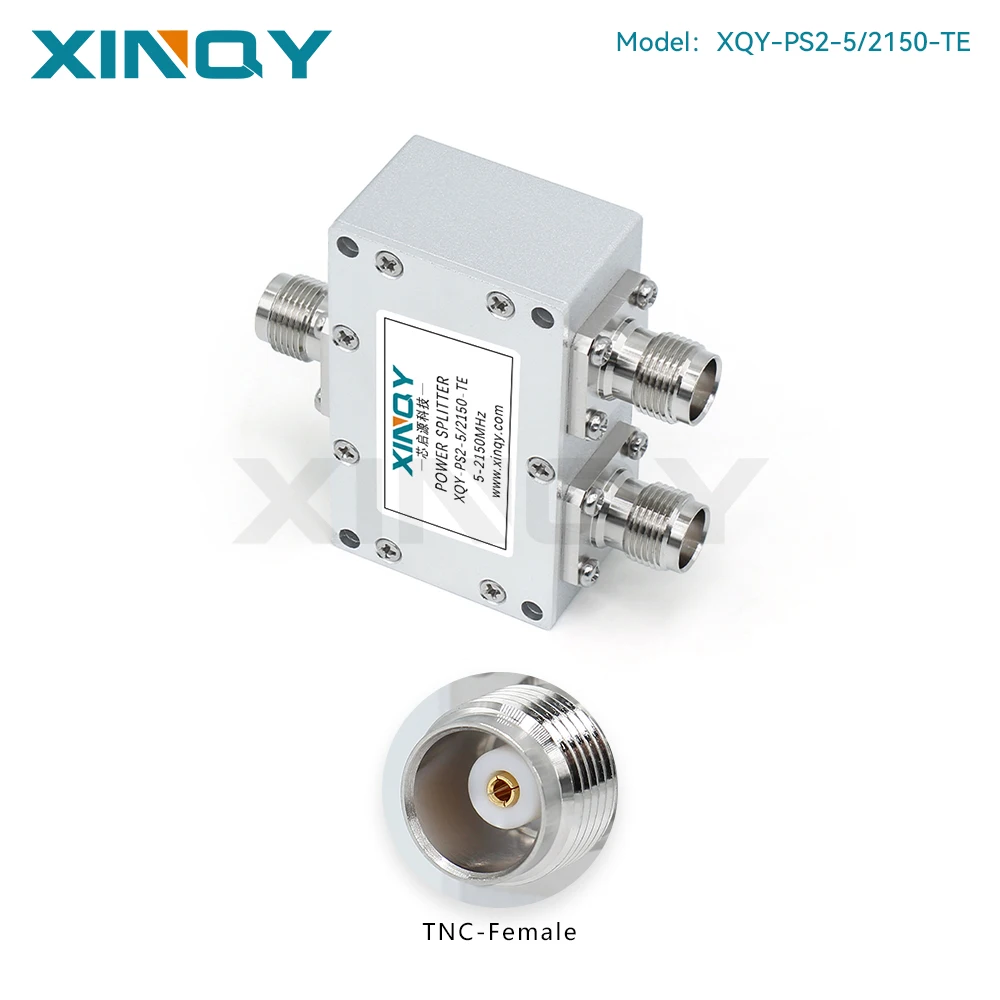 XINQY 5MHz-2.15GHz Wideband Power Splitter, TNC Female 1-to-2 Divider, Clock Line / Shortwave Signal Distributor, Ferrite Core
