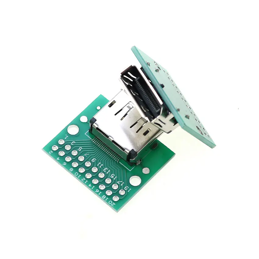 Cltgxdd 1pcs Compatible-HDMI Display Port DP Test Board 20Pin 20P Female Socket Connector with PCB Board