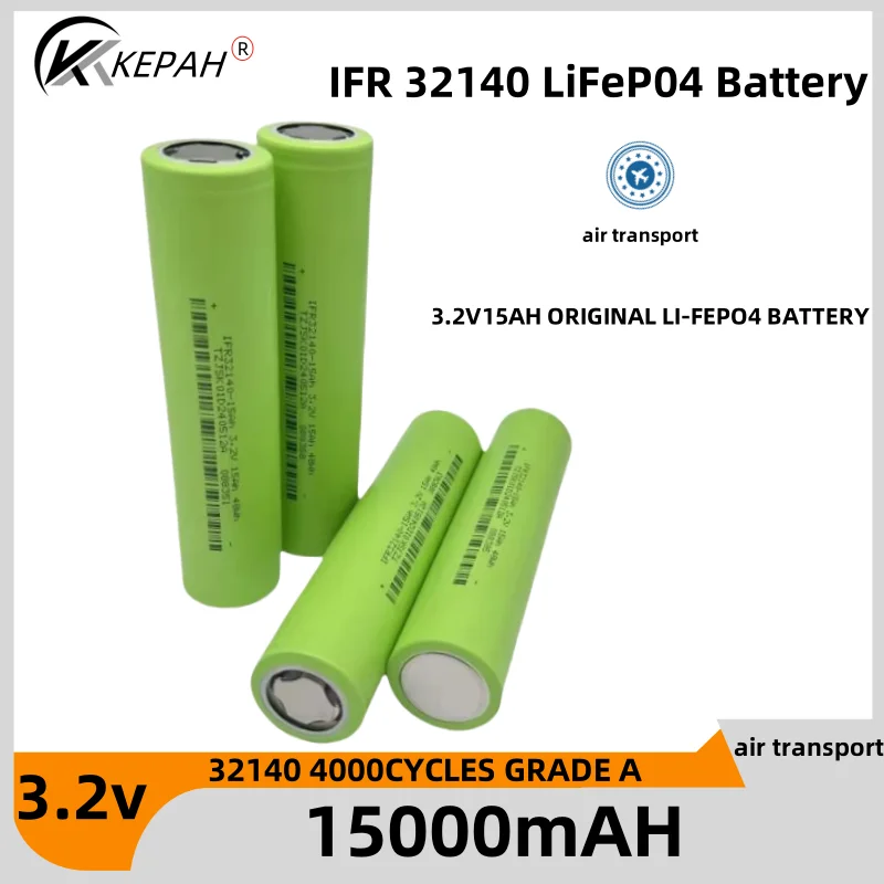 3.2V 32140 15Ah LiFePO4 Battery Cell diy 4s 8s 12v 24V 36V Inverter Electric Vehicle Travel Camping batteries Grade A