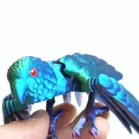 3D Printed Parrot Model Flexible Animal Statue Bird with Wings Moveable Joints Home Decoration Autism ADHD Fun Toys Holiday Gift 4