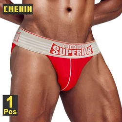 CMENIN-Roupa íntima masculina de algodão, cortes altos sexy, bolsa de cuecas, breve jockstrap, cueca masculina de biquíni, cuecas gays