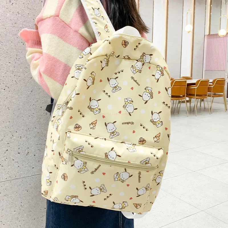 Nowy plecak Sanrio Hello Kitty Cartoon Anime Women Cute Light Backpacks Stitch Student Bag Shoulder School Kids Bags Girl Gift