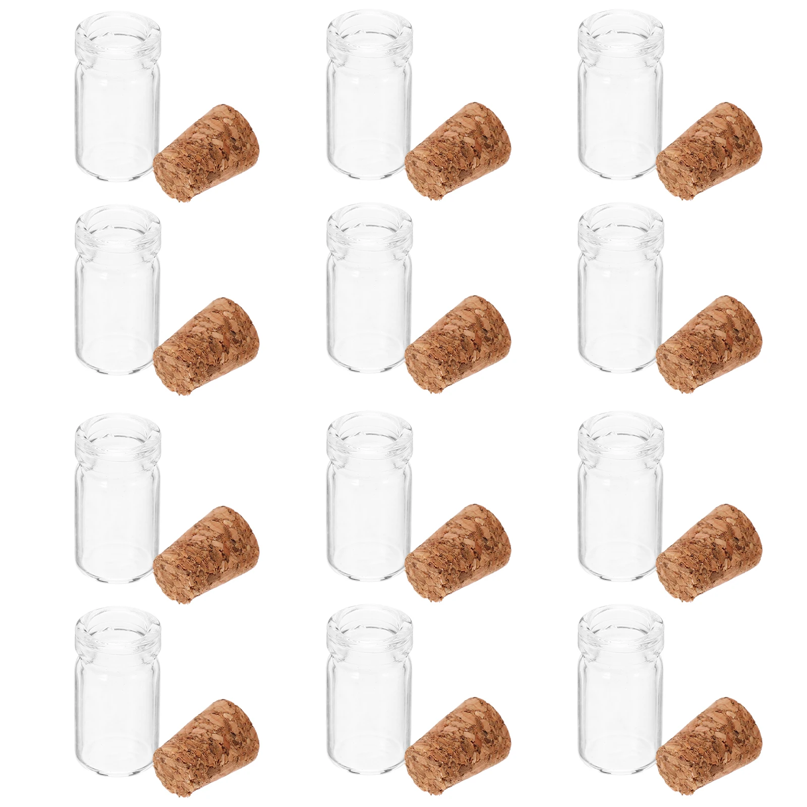 

12Pcs Mini Glass Wishing Bottles with Wood Stopper DIY Decoration for Aromatherapy Perfume Sand Message in A Bottle Home Decor