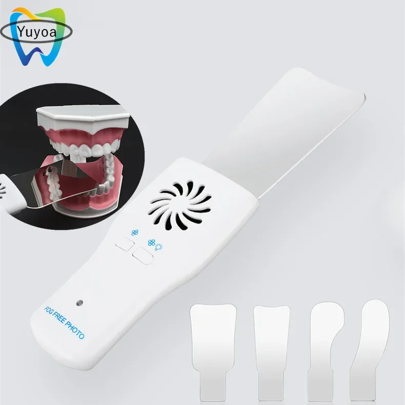 Dental Orthodontic Anti-Fog Mirrors Oral Photography Stainless Steel Mirror with LED Light Occlusal Orthodontic Reflectors