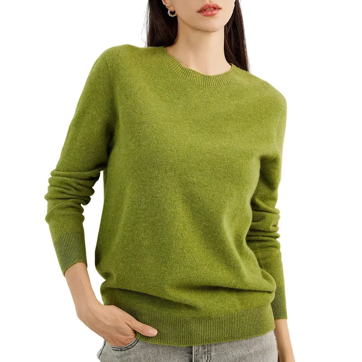 

Women's 100% Pure Cashmere Sweater Fall Winter Crew Neck Long Sleeve Knit Warm Soft Knitted Pullover New Knit Tops Women Clothes