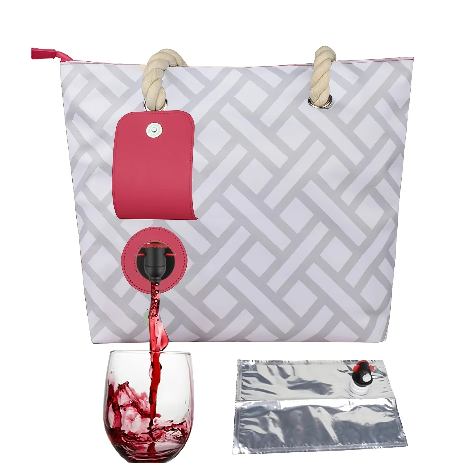 Sac à vin isotherme pratique avec distributeur de boissons, glacière portable pour pique-nique en extérieur, plage, voyage, pour les amateurs de vin, transport quotidien
