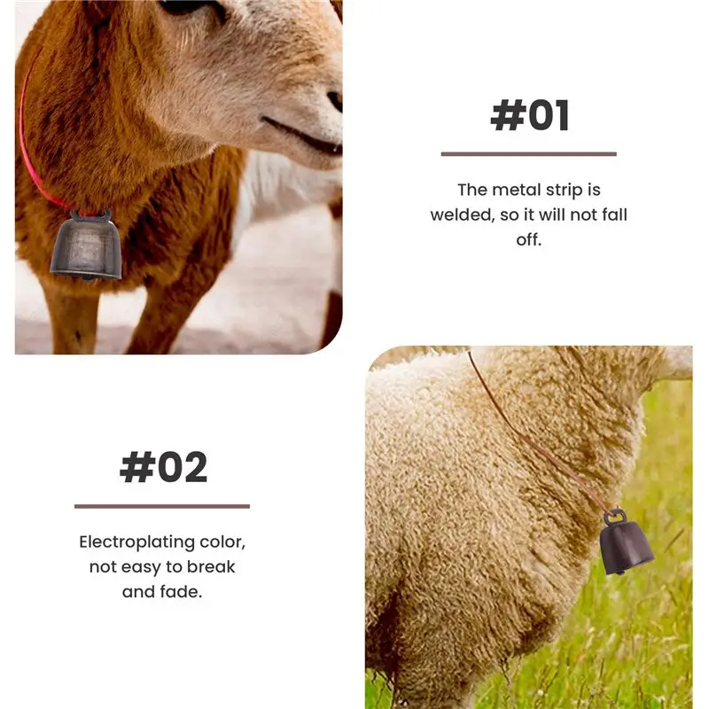 AEB0-10PCS Cow Horse Sheep Grazing Small Brass Bells,Cowbell Retro Bell For Horse Sheep Grazing Copper,Cow Bells Noise Maker