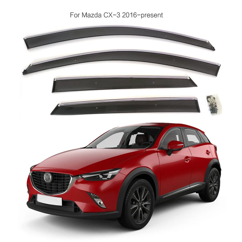 

Window Deflector For Mazda CX-3 2016-on Door Window Rain Visor Weather Shield Sun Shade
