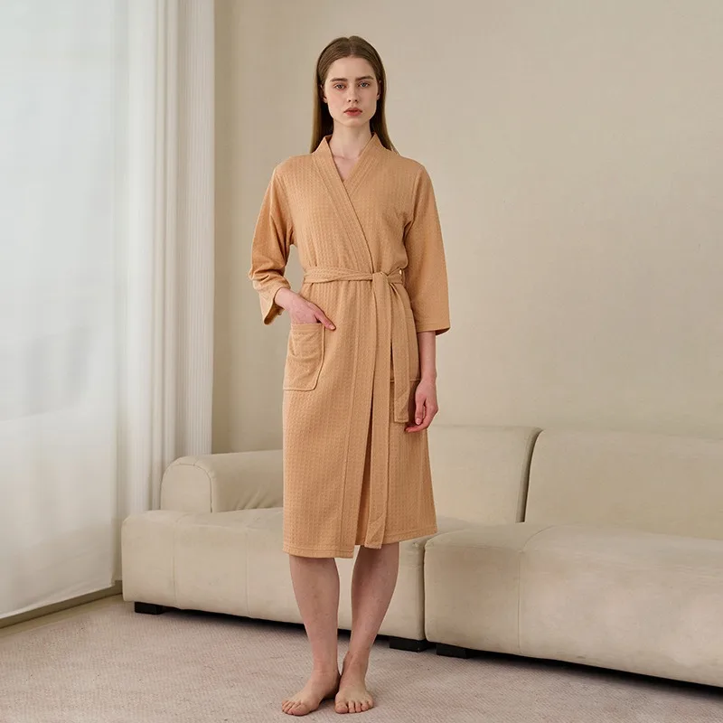 

Summer 700-sleeved Korean Style Yukata Summer Bathrobe Women's Thin Couple's Nightgown