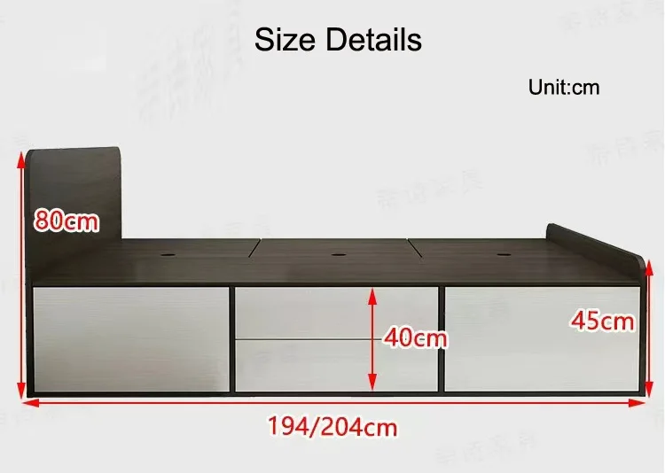 Children's Design Modern Storage Single Children's Bed with Drawer Tatami Frame Box Bedroom Furniture Wooden