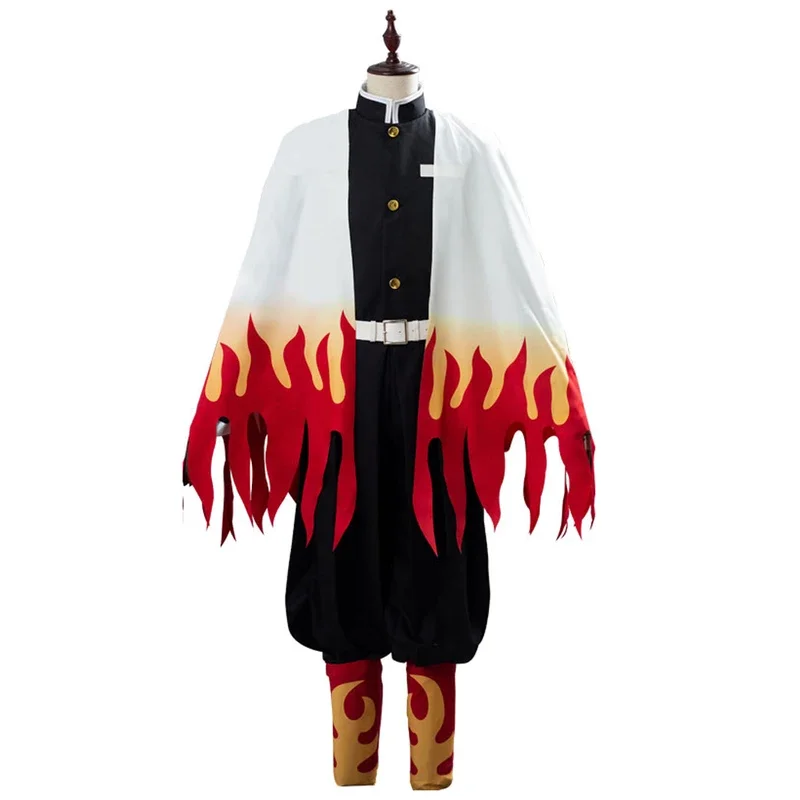 Rengoku Cosplay Kyoujurou Pruiken Anime Kostuum Outfits Halloween Carnaval Rollenspel Pak Voor Mannen Mannelijke Volwassen