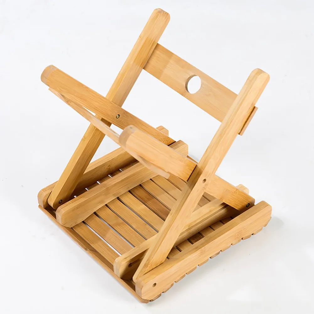 Compact Log Color Folding Stool Square Shape Lightweight Portable Seat Foldable Design Collapsible Chair Camping Activity
