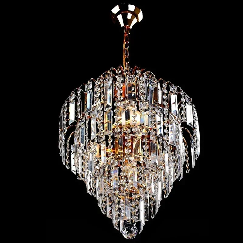 Cloth Cover Living Bedroom LED K9 Crystal Pendant Light Modern Simple Pendent Lamp Stainless Steel LED Kingdom Lighting
