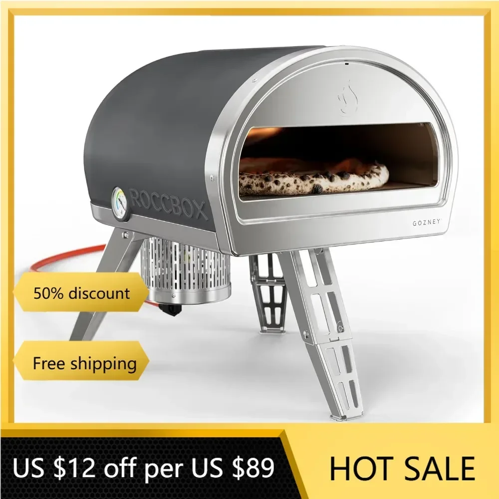 

Portable Outdoor Oven | Gas Fired, Fire & Stone Outdoor Pizza Oven - Includes Professional Grade Pizza Peel