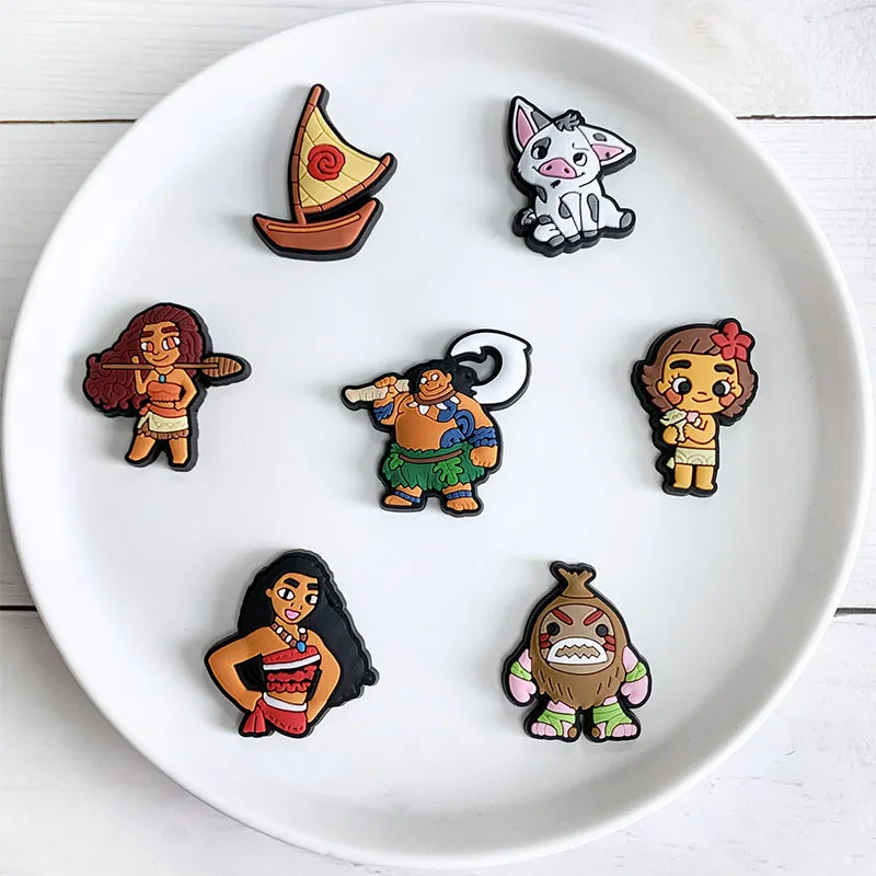 Disney Moana Brave Girl Shoe Charms 5-100PCS DIY Craft Accessories for Kids &Birthday Gifts & Xmas Favors"（High-Quality）