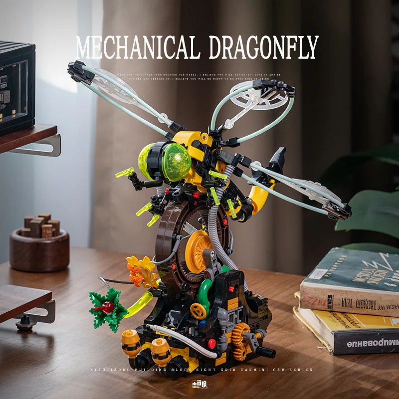 Moc mecânico inseto punk libélula modelo blocos de construção conjunto engrenagem ligação 3d criaturas biônicas montagem tijolos brinquedos crianças presentes