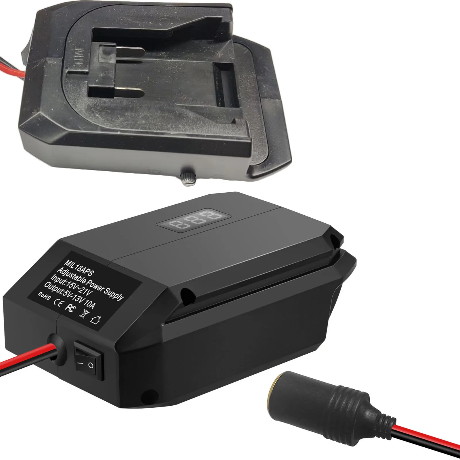Adattatore di alimentazione a batteria con sorgente di alimentazione 12V Efficienza compatta e leggera 95 per DCB200 per forniture automobilistiche