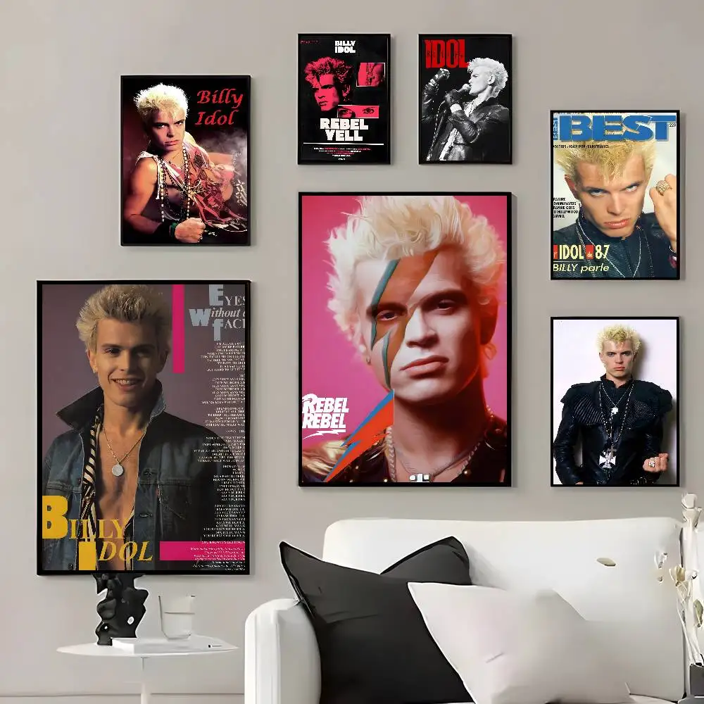 

Famous SINGER B-Billy Idol Poster Home decor HD sticky wall waterproof home living room bedroom bar decoration