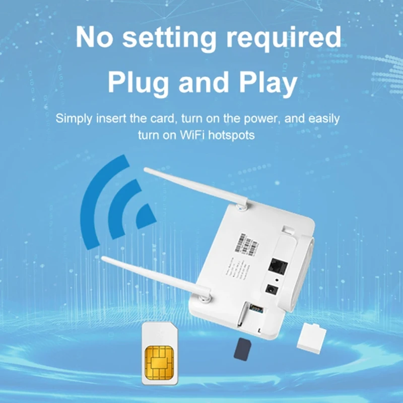 ●4G Wireless Router 300Mbps 4G LTE CPE Router Modem External Antenna with Sim Card Slot Internet Connection EU Plug