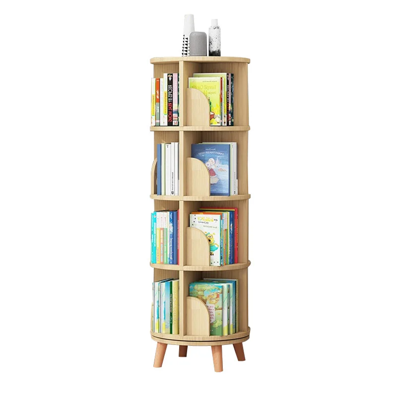 wood rotatable bookcase 360 degree rotated book rack book storage rack book cabinet book shelf shelves