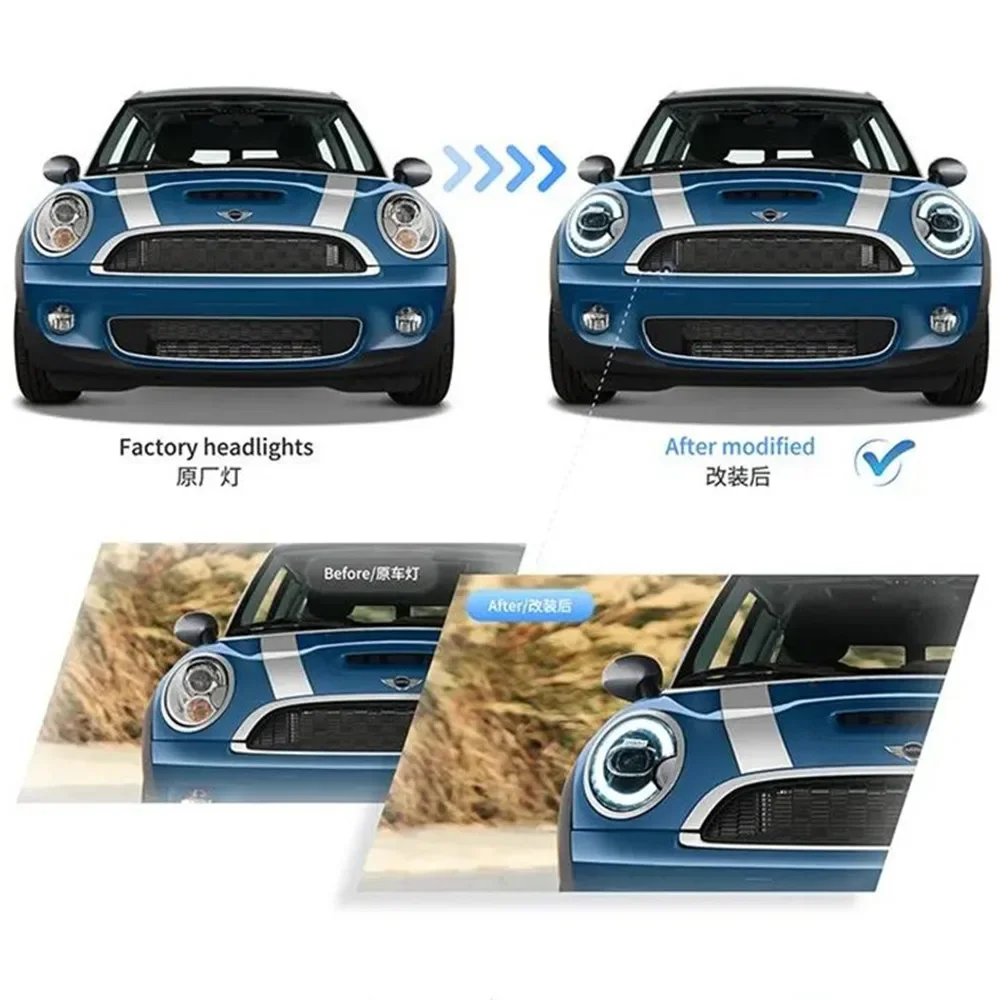 1 Paar Voll-LED-Scheinwerfer-Set für Mini Cooper R56 R57 R58 R59 2007-2013 DRL Projektor IP67 Plug-and-Play Frontleuchte