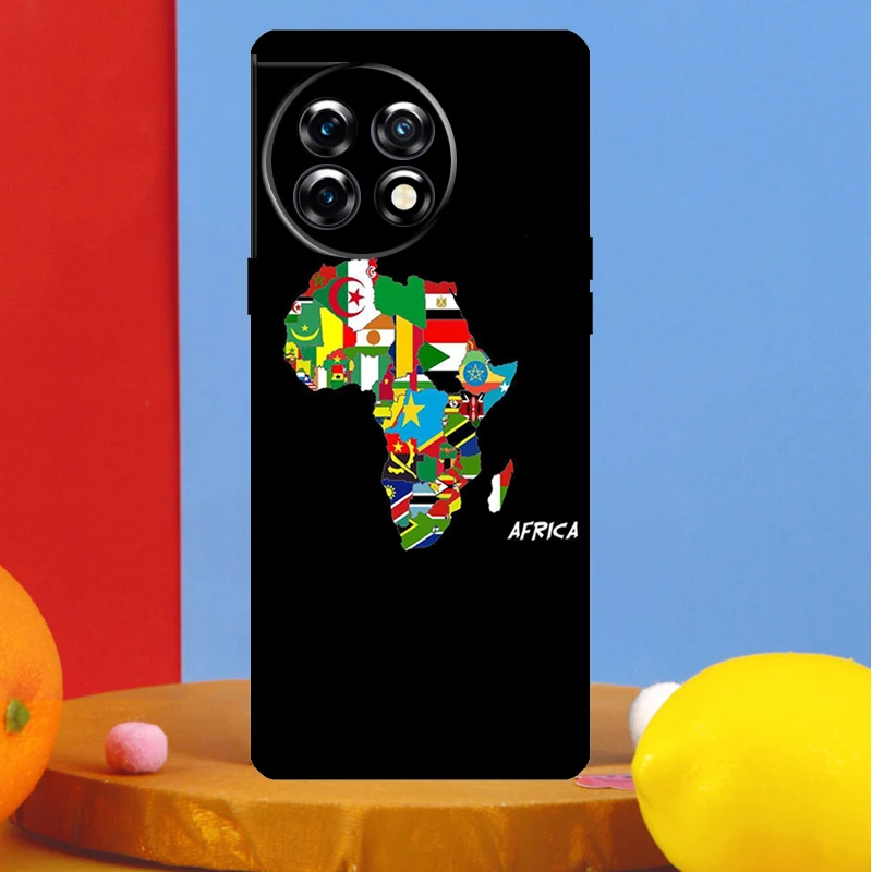غطاء خريطة أفريقيا Geogra لهاتف OnePlus Nord CE 4 2 3 Lite N30 N10 N20 OnePlus 13R 13 12 12R 11 10 Pro 10T 8T