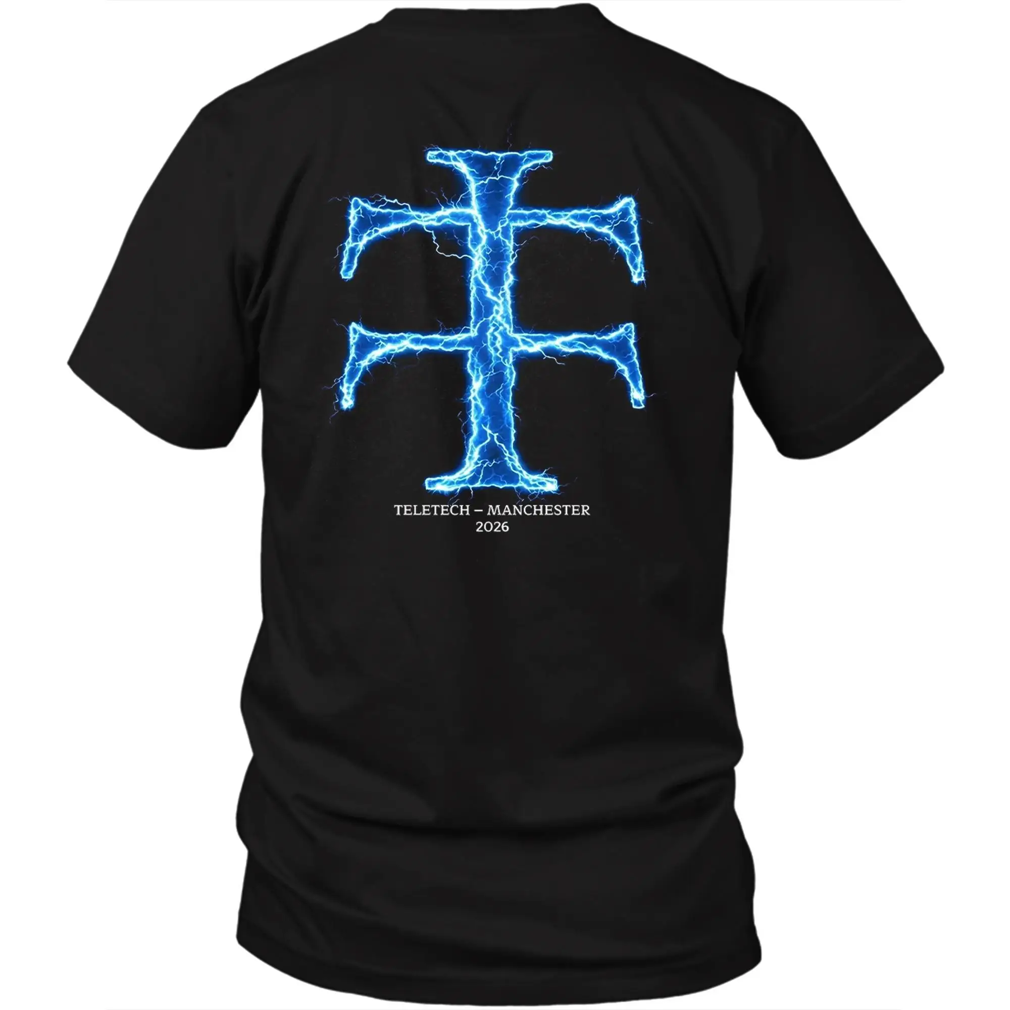 Teletech Manchester 2026 Back Print Tshirt Techno Rave Electronic Music Oversized Unisex Short Sleeve Cotton Graphic Tee