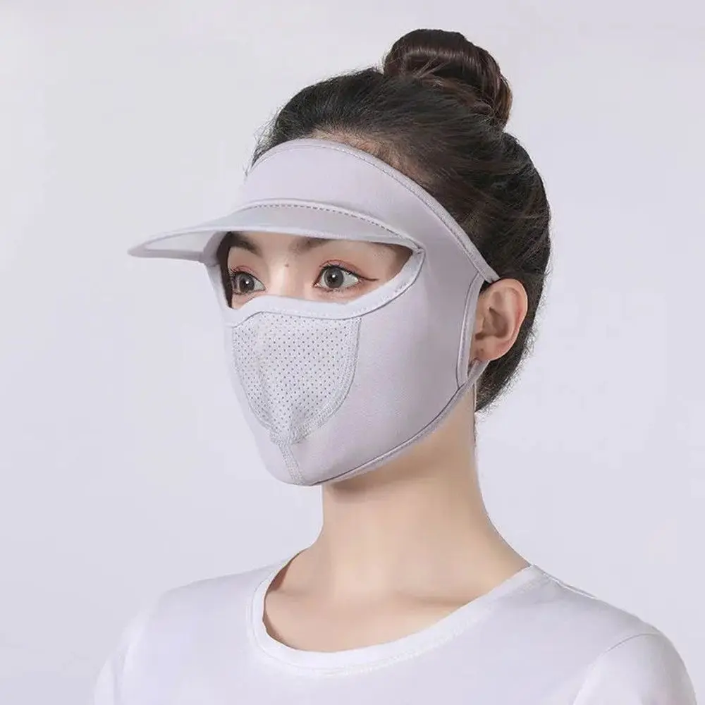 Unisex Full Face Mask UV Protection Summer Outdoor Sports Hat Breathable Ice Silk Women Sun Cap Dust-proof Cycling Mask