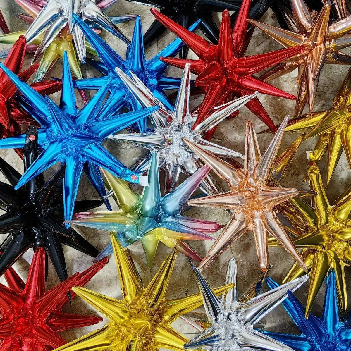 /1pcs siamesische Explosion Stern Ballon Starburst Luftballons Kegel Folie Luftballons Neujahr Weihnachten Hochzeit Geburtstags feier Dekor – Detail 18