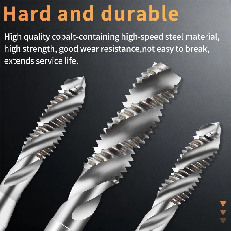 GULING 1PCS HSSE-M35 JIS Standard Spiral Fluted Tap M1.4 M1.6-M12X100L Machine Thread Taps