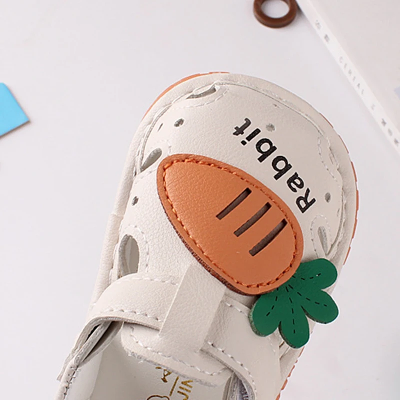 Toddler Baby Girls Boys Summer Sandals Closed-Toe Carrot Pattern Flats Newborn First Walkers Crib Shoes Sandals