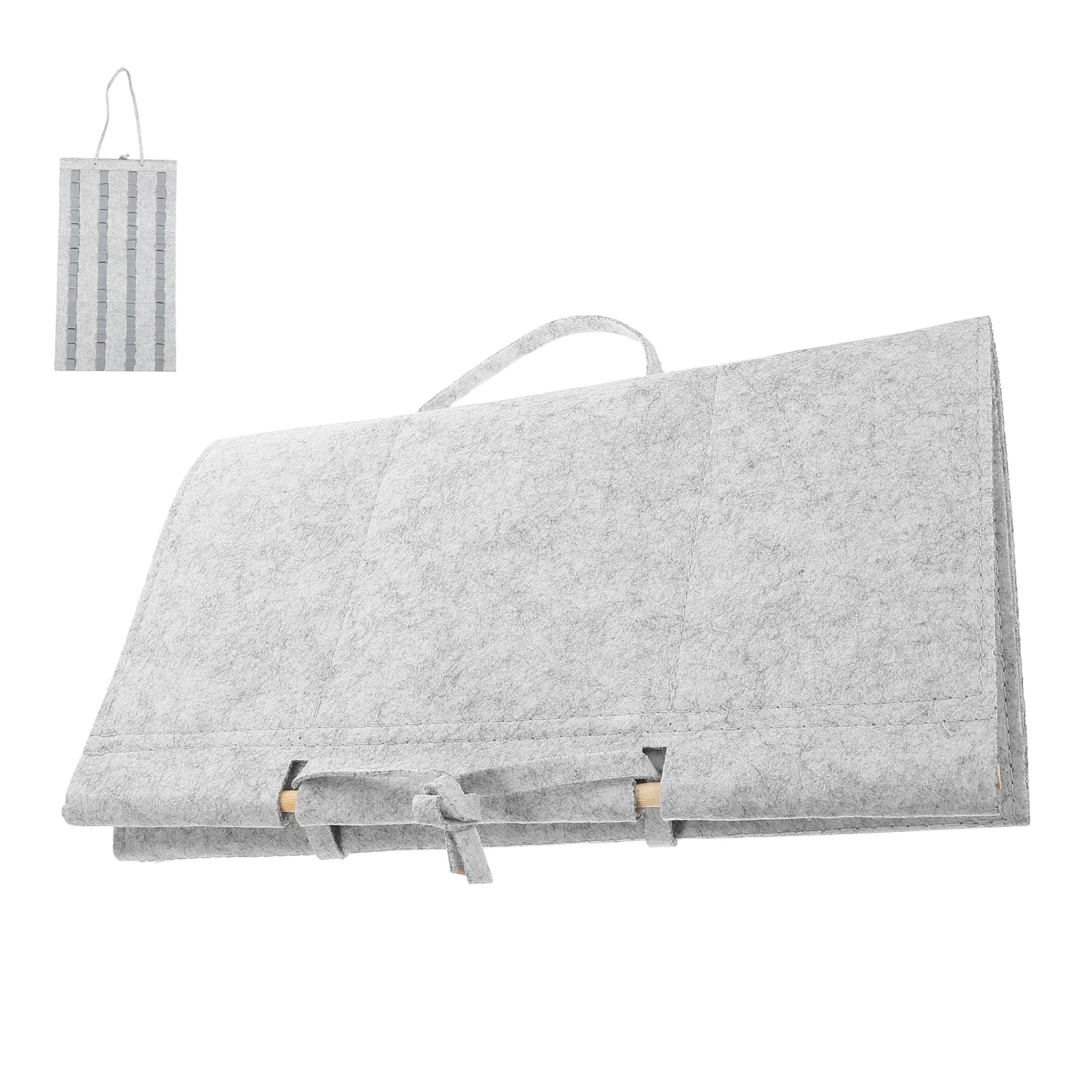 

Drumstick Hanging Stand Felt Wood Material Wall Mounted Drumsticks Organizer Elastic Loops Storage Bag Display Holder