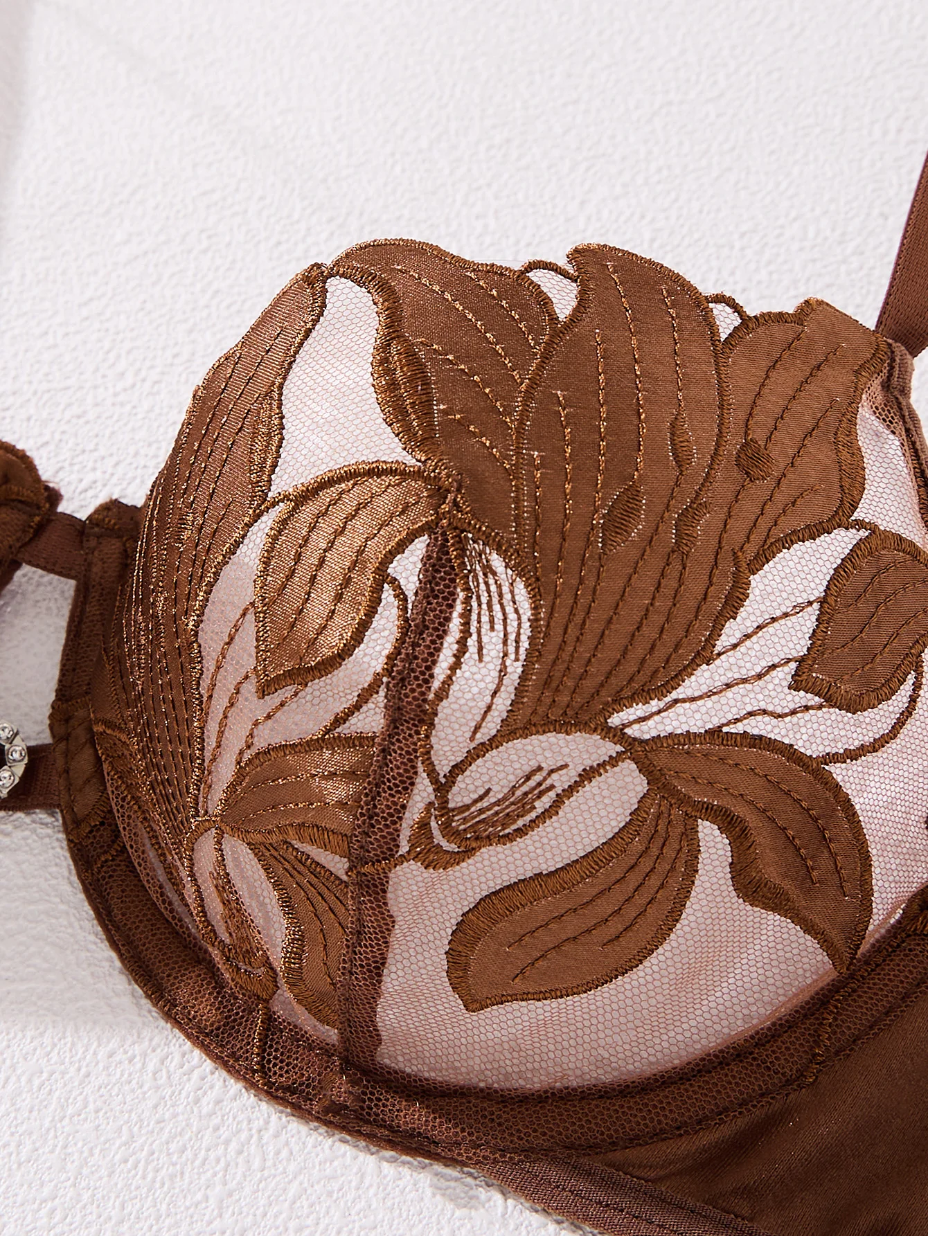 

Женский пижамный комплект с цветочной вышивкой, сексуальный комплект для дома с бюстгальтером