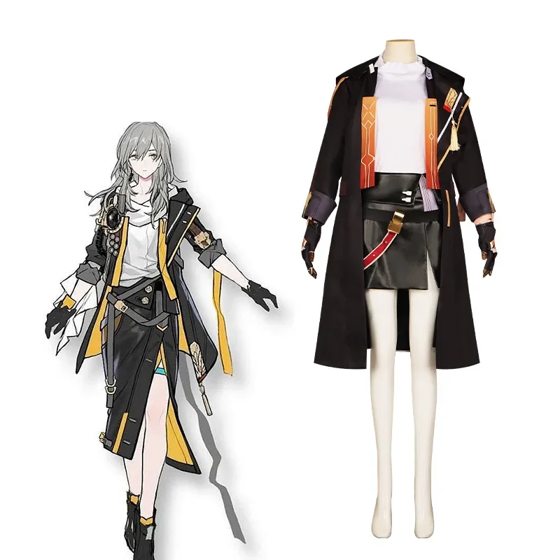 

Anime Honkai Star Rail Costume Suit Female Trailblazer Cosplay Fancy Dress Big Size Trailblazer Trench Outfit Wig for Comic Con