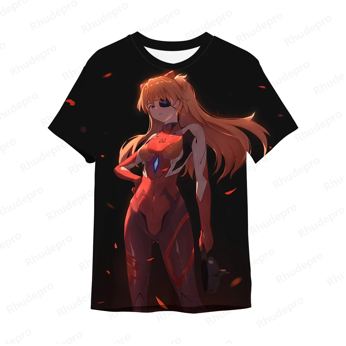 Camiseta Neon Genesis Evangelion masculina, roupas Hip Hop, Tops Y2K, camisas extragrandes estilo Harajuku, moda Anime