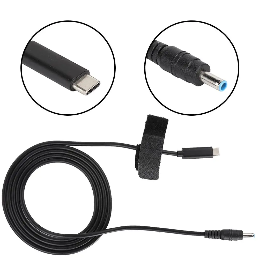 65W PD USB C to DC 19V Power Cable with Induction Chip for HP Laptop   4.5mm x 3.0mm Output