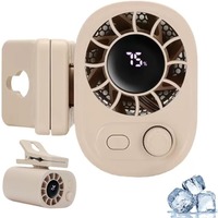 Smart LED Display Clip Fan 100 Speeds Whisper Quiet 360° Rotation USB Rechargeable Portable for Camping Wedding Makeup
