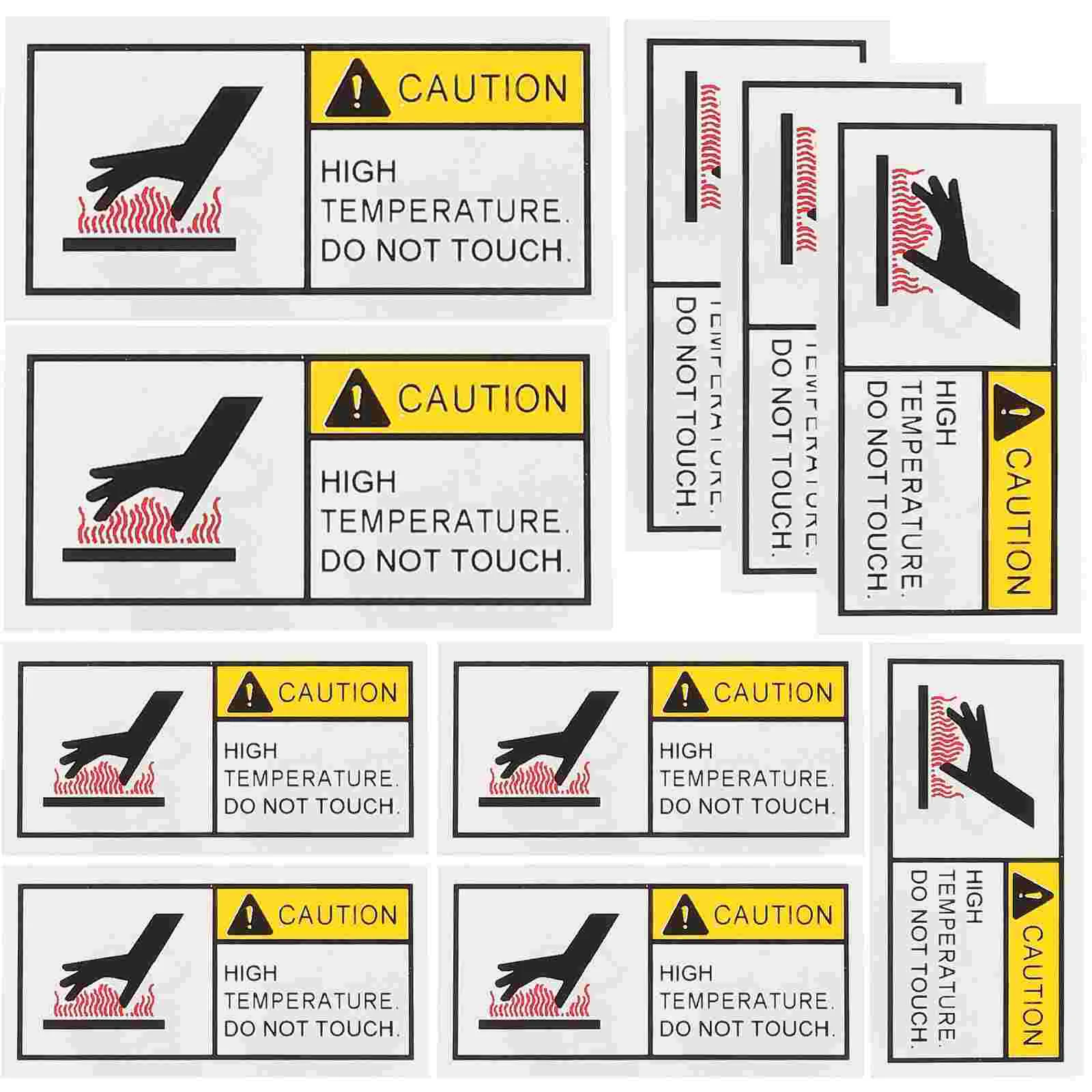 10 Pcs Stickers Be Careful with Do Not Bend for Shipping Warning Hot Surface Sign Label Water Labels