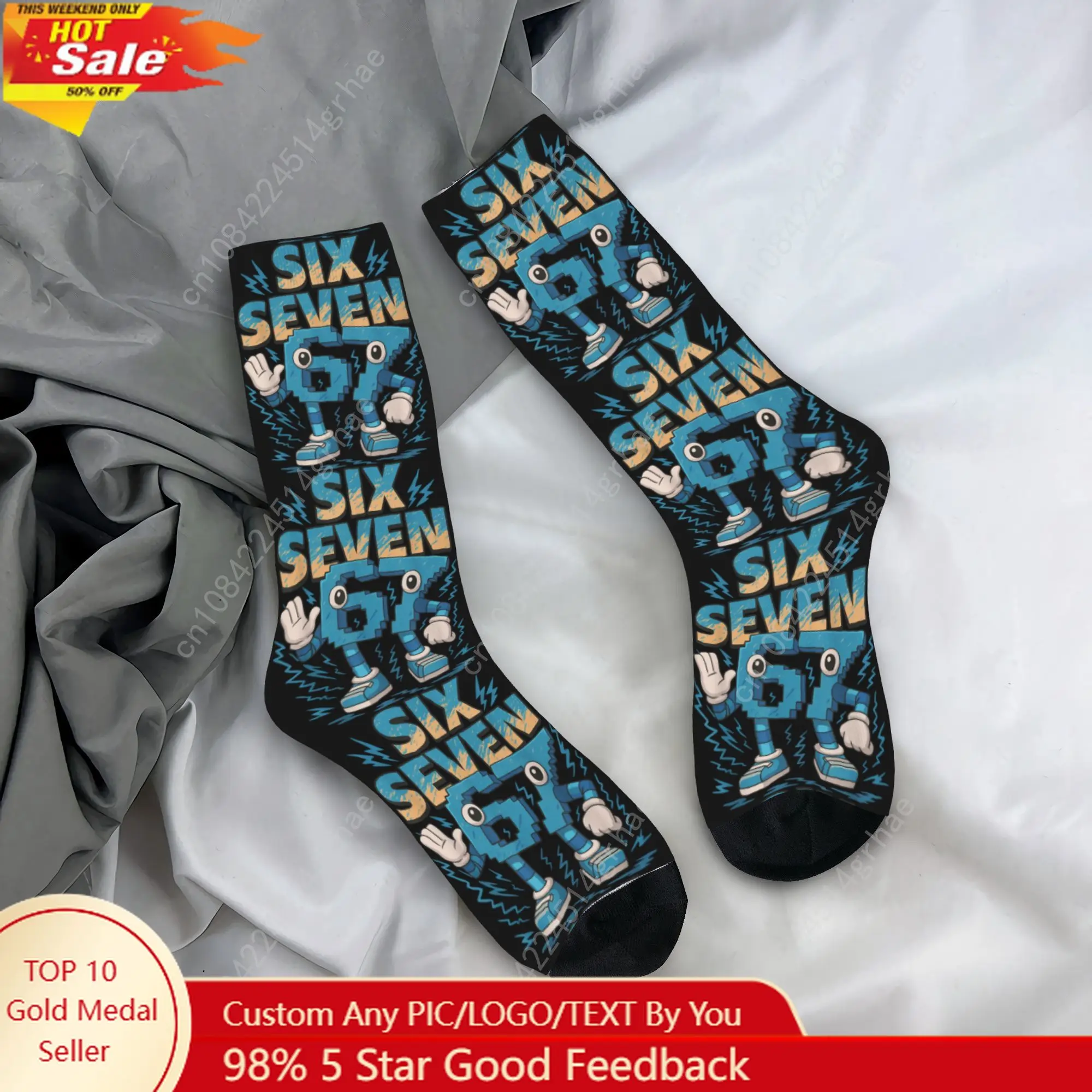 Adults Men Socks Meme 67 Six Seven 6 7 Italian Brainrot  Stockings Winter Novelty Warm Soft Socks Sports Anti Bacterial Socks
