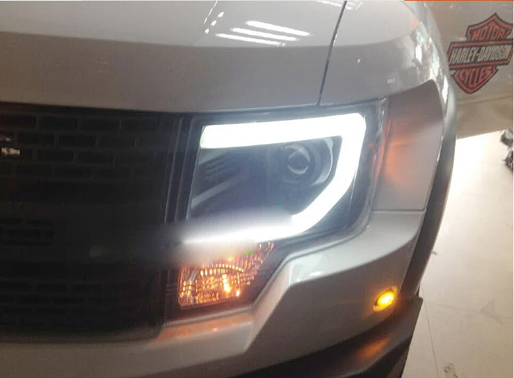 2pcs Car Styling forRaptor Headlight F150 2008~2012 F-150 Head light DRL Lens HI LO Beam Bi-Xenon HID car Accessories