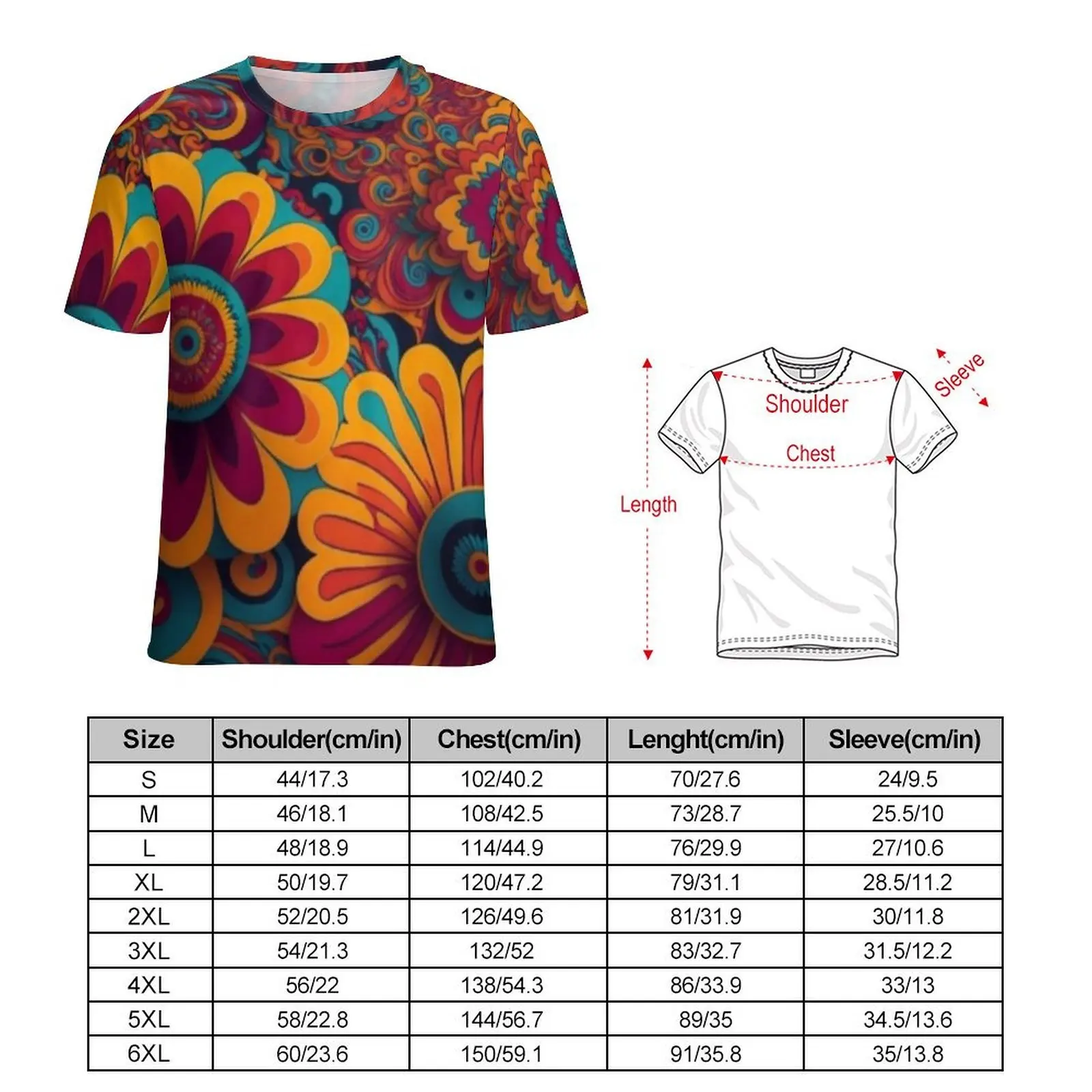 Oversize T Shirt Original Bold Retro Bloom Groovy Flower T-Shirts  Casual O-Neck Tee Shirt Mens Harajuku Custom Tops