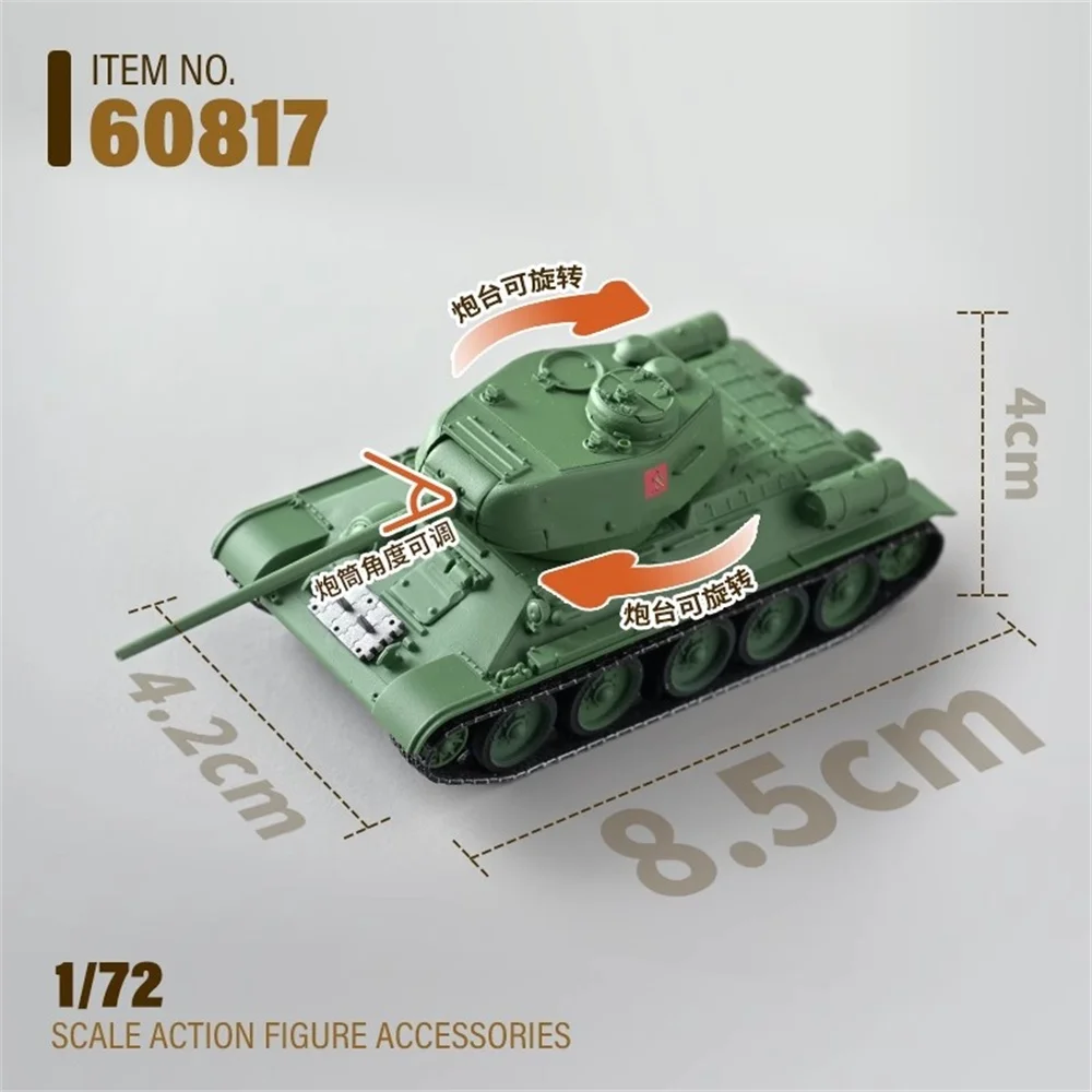 1/72th DML T-34/85 Mini Toys Model Russian Soviet Tank Can be Moved Toys Model Not Real PVC Material For Fans Collect DIY