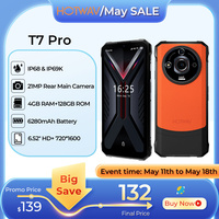 HOTWAV T7 Pro Rugged Smartphone Android 13 6.6'' FHD+ 2K 6280mAh 12GB RAM(6GB+6GB), 256GB ROM 64MP Face Unlock NFC Mobile Phone